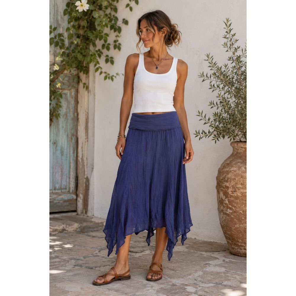 Apt. 9 Blue Asymmetrical Scarf Skirt